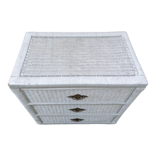Load image into Gallery viewer, Coastal Colonial White Wicker Chest of Drawers