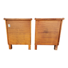 Load image into Gallery viewer, Antique Burlwood Art Deco Moderne Nightstands - a Pair