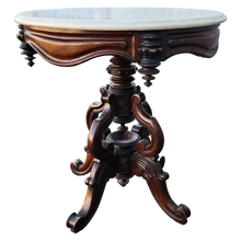 Load image into Gallery viewer, Antique Victorian Era Marble Topped Parlor Side Table