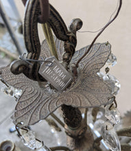 Load image into Gallery viewer, Vintage Petite 5-Arm Crystal Embellished Spanish Chandelier
