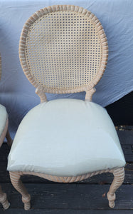 SOLD - Vintage Rope Knot Woven Cane Back Dining Chairs from Andre Originals of Brooklyn - Set of 4