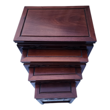 Load image into Gallery viewer, Vintage Rosewood Asian Chinese Nesting Tables - Set of 4