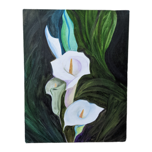 COMING SOON - Late 20th Century Art Deco Revival Cala Lily Still Life Painting