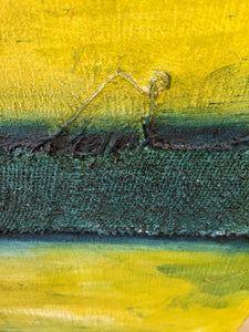 COMING SOON - Late 20th Century Green and Yellow Stripe Textured Abstract Painting