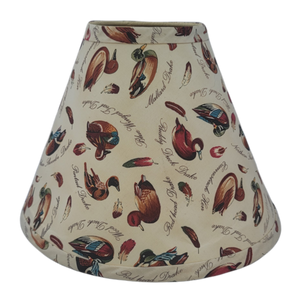 SOLD - Late 20th Century Rustic Hunting Lodge Duck Motif Lamp Shade