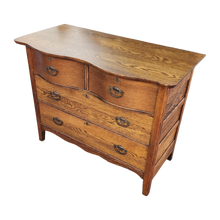 Load image into Gallery viewer, Antique Double Serpentine Front French Style Oak 2 Over 2 Dresser