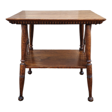 Load image into Gallery viewer, Vintage Quartersawn Tiger Oak 2 Tier Parlor Side Table