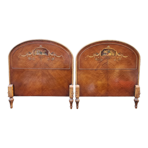 Early 20th Century French Neoclassical Handpainted Twin Headboards - a Pair