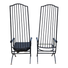 Load image into Gallery viewer, Vintage Bespoke High Back Hollywood Regency Outdoor Armchairs - a Pair