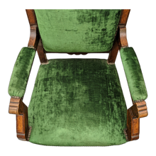 Load image into Gallery viewer, Late 19th Century Antique Victorian Eastlake Armchair Upholstered in Emerald Green Velvet