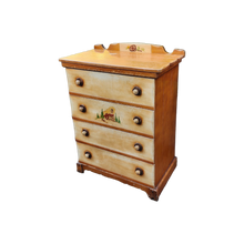 Load image into Gallery viewer, Vintage Rancho Monterey Tallboy Dresser With Colonial Wagon Hand Painted Details