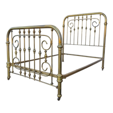 Load image into Gallery viewer, SOLD - Antique Patinated Brass Full Sized Bedframe