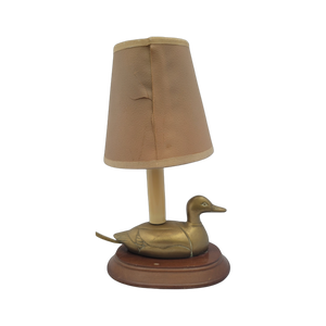 Vintage Late 20Th Century Petite Brass Mallard Duck Table Lamp