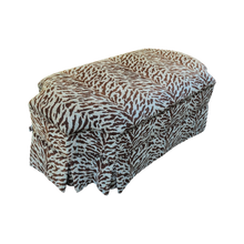 Load image into Gallery viewer, Vintage Scallop Corner Zebra Striped Rolling Ottoman