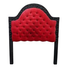 Load image into Gallery viewer, Vintage Upholstered Red Velvet With Black Frame Twin Sized Headboard