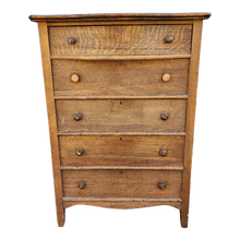 Load image into Gallery viewer, OFFER PENDING - BUY NOW - Antique Oak Tallboy Serpentine Front 5 Drawer Dresser
