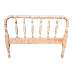 Vintage twin sized Turned Wood Jenny lind Style Spindle Spool headboard and Footboard for refinishing or customization