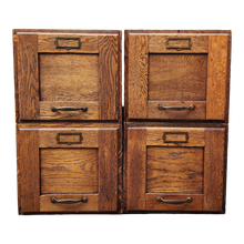 Load image into Gallery viewer, Antique Oak Modular File Cabinet Drawers - Set of 4