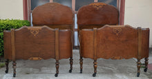 Load image into Gallery viewer, Vintage Walnut
  French Curved Footboard Twin Beds - a Pair
