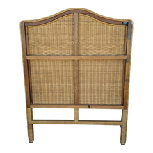 Load image into Gallery viewer, Vintage Coastal Boho Chic Woven Rattan Natural Wicker Twin Headboard