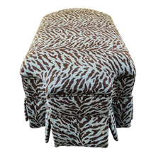 Load image into Gallery viewer, Vintage Scallop Corner Zebra Striped Rolling Ottoman