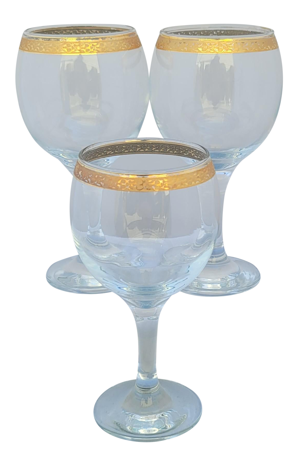 Vintage Gold Rim Wine Glasses