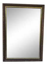 Load image into Gallery viewer, Vintage 1960s Gold Molded Floral Rose Border Rectangular Mirror