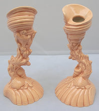 Load image into Gallery viewer, Vintage 1980s Ceramic Ocean Themed Candlesticks - a Pair