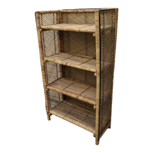 Load image into Gallery viewer, COMING SOON - Vintage Boho Chic Coastal Folding Woven Wicker Bookcase