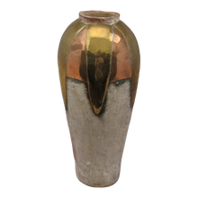 Load image into Gallery viewer, COMING SOON - Vintage Brass and Copper Clad Terra Cotta Amphora Reproduction Vase
