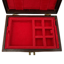 Load image into Gallery viewer, Vintage Brass Trimmed Wooden Chinese Jewelry Box