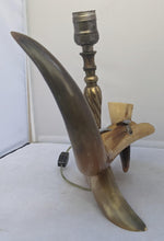 Load image into Gallery viewer, COMING SOON - Vintage Cow Horn Ashtray Lamp