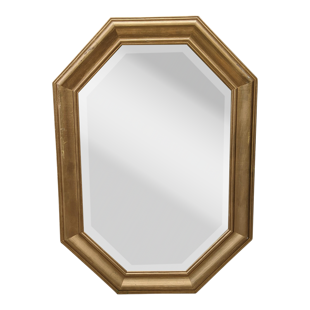 COMING SOON - Vintage Elongated Octagonal Gold Wall Mirror