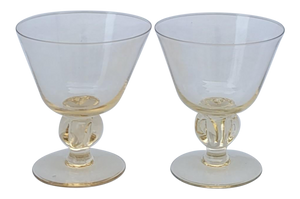 Vintage "Gulli" Champagne Tall Sherbet Glasses in Gold by Siegfried Stahl for Skruff - a Pair