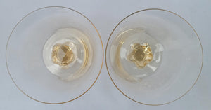 Vintage "Gulli" Champagne Tall Sherbet Glasses in Gold by Siegfried Stahl for Skruff - a Pair