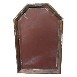 COMING SOON - Vintage Late 20th Century Beveled White Painted Half Octagonal Wall Mirror