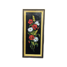 Load image into Gallery viewer, COMING SOON - Vintage Late 20th Century Red and White Floral Bouquet Textile Needlepoint Wall Art