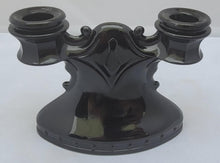 Load image into Gallery viewer, Vintage L.E. Smith Renaissance Revival Black Glass Candelabra