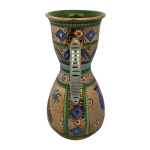 COMING SOON - Vintage Mid 20th Century Mario Sambuco Byzantine Style Bird Themed Vase, Deruta Italy