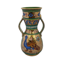 Load image into Gallery viewer, COMING SOON - Vintage Mid 20th Century Mario Sambuco Byzantine Style Bird Themed Vase, Deruta Italy