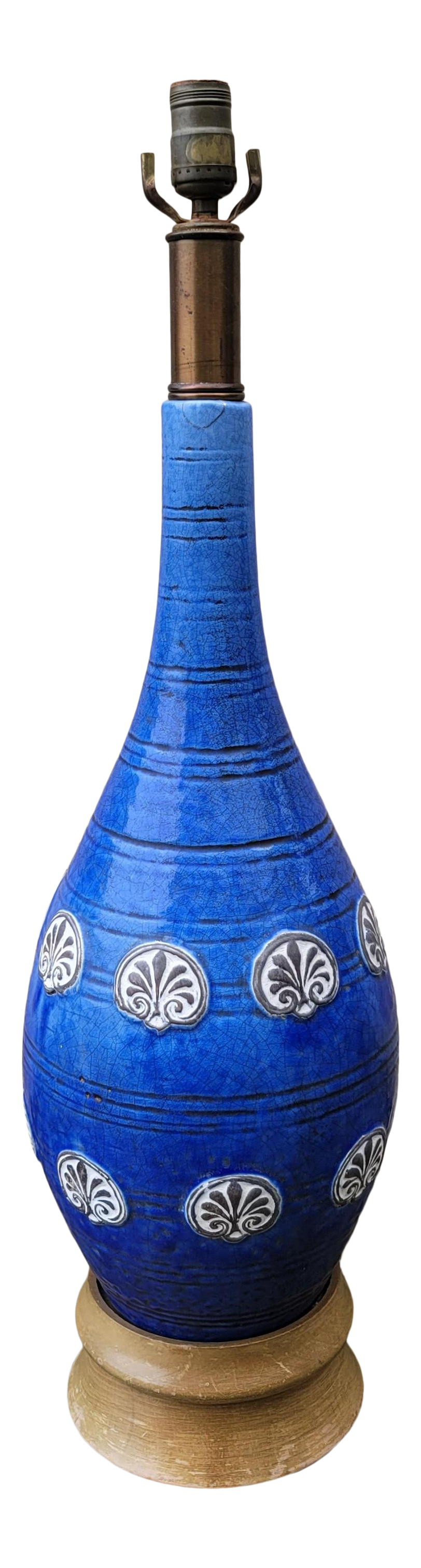 Vintage Mid-Century Modern Cobalt Blue Ceramic Lamp