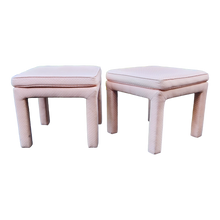 Load image into Gallery viewer, SOLD - Vintage Pink Parsons Ottomans for Reupholstery - a Pair
