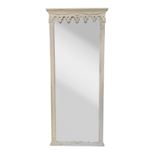 Load image into Gallery viewer, SOLD - Vintage Scallop Detail White Painted Distressed Full Length Mirror by La Barge