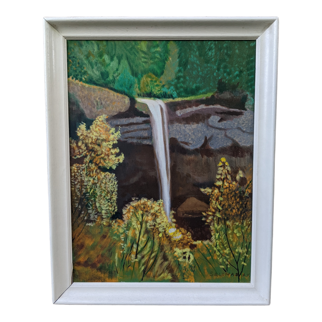 COMING SOON - Vintage Waterfall in the Jungle Painting, Framed