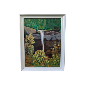 COMING SOON - Vintage Waterfall in the Jungle Painting, Framed