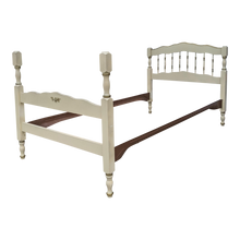 Load image into Gallery viewer, COMING SOON - Vintage White and Gold French Provincial Twin Bed With Spindle Detailed Headboard