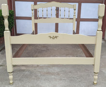 Load image into Gallery viewer, COMING SOON - Vintage White and Gold French Provincial Twin Bed With Spindle Detailed Headboard