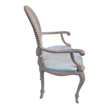 Load image into Gallery viewer, Vintage Rope Knot Woven Cane Back Dining Captain&#39;s Chair or Armchair from Andre Originals of Brooklyn