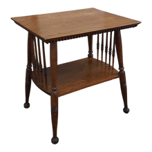 Load image into Gallery viewer, Vintage Quartersawn Tiger Oak 2 Tier Parlor Side Table